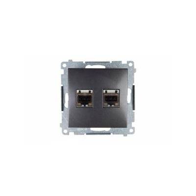 Computer socket double shielded RJ45 category 6 anthracite (D62E. 01/48)
