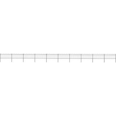 OMAXI Zahradní plot s obloukem nahoře ocelový 1673 x 80 cm černý 710778