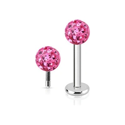 Šperky4U piercing do brady labreta s krystaly Crystals from SWAROVSKI LB1038-1206F