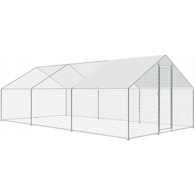Strend Pro Venkovní výběh pro drůbež voliéra klec se střechou 3 x 6 x 2 m