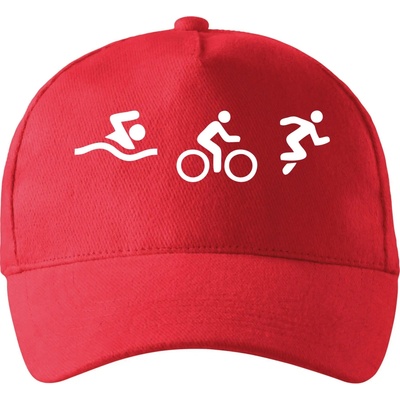 Triathlon postavy so zahnutým šiltom a látkovou sponou Červená