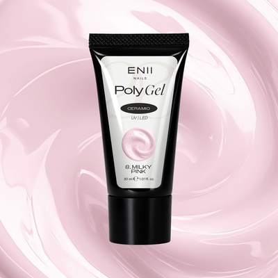 ENII NAILS Polygel Ceramic 8 Milky pink poly gel v tubě 30 ml