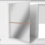 Mexen Kioto+ L душ кабина със стена с рафт Walk-in 110 x 200 см, огледало, четкана мед - 800-110-123-65-50 (800-110-123-65-50)
