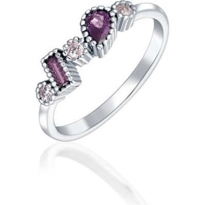 JVD Stříbrný prsten se zirkony fialová SVLR0533SH2F1