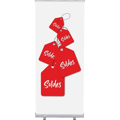 Jansen Display Set Roll-baneru Budget s vytištěným motivem, Výprodej, francouzština, 870 x 2080 mm
