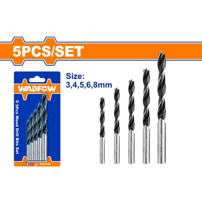 WADFOW Комплект свредла за дърво wadfow, 5 броя, Ф 3 - 8 мм (wf wsj3k01)