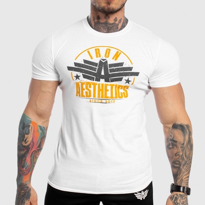 Force Pánske fitness tričko Iron Aesthetics biele biela