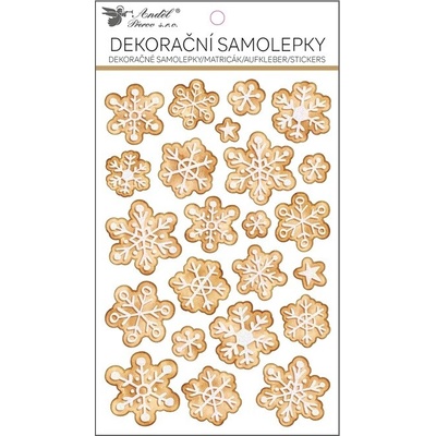 ANDĚL Samolepky perníkové vločky s glitrem 14,5 x 25 cm, POP UP