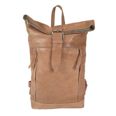 Светла кожена раница - Moris