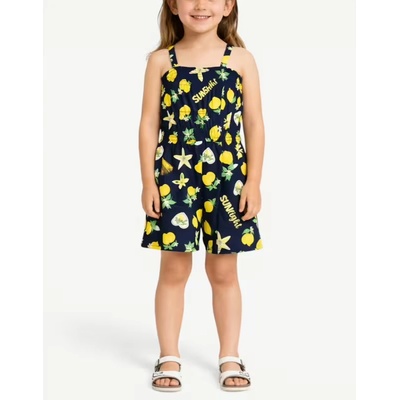 Chicco Girls Short Dungarees Blue Printed