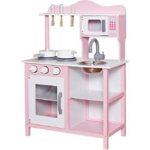Ginger Home Детска дървена кухня Ginger Home - С аксесоари, розова (W10C404I) - baby