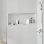 vidaXL Нишата за душ Бяло 90 x 30 x 9, 5 см Неръждаема стомана (42012676)