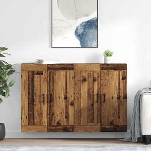 vidaXL Стенно монтиран шкаф 2 бр. Старо дърво 69, 5 x 34 x 90 см (3415563)