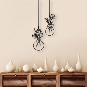 Decono Метална Декорация Цветя в Крушки