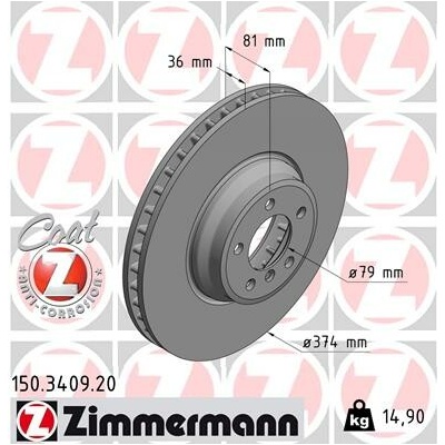 Brzdový kotouč ZIMMERMANN 150.3409.20 (150340920)