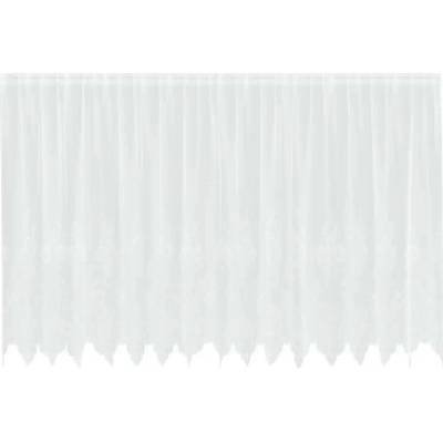 Čipkový Závěs se záclonami Bílá 180 x 400 cm Polyester