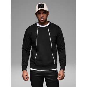 Ombre Clothing Изпран мъжки суитшърт с декоративно прошиване на деколтето Ombre Clothing Ombre Clothing | Cheren | МЪЖЕ | S