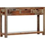 vidaXL Конзолна маса с 3 чекмеджета, 120x30x75 см, акация масив (247753)