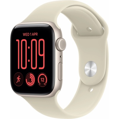 Apple Watch SE 3 Cellular 40 mm Starlight Aluminium Case with Sand Sport Band S/M MJLC4WF/A