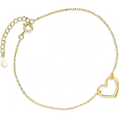Olivie stříbrný srdce gold 5392