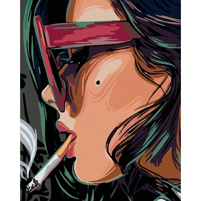 zuty Žena s cigaretou a pihou 40 x 50 cm vypnuté plátno na rám 8596530003458