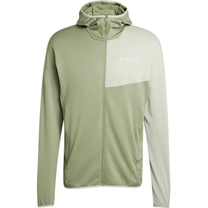 adidas Terrex Мъжко поларено яке Adidas terrex Xperior Light Fleece Hooded Jacket Fleece jacket - Tent Green / Halo Green (005-7139-0113)