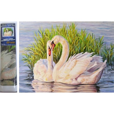 Norimpex Diamantové maľovanie Labute v rákosí 30 x 40 cm