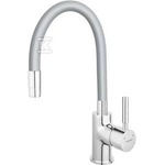 Ferrokit Смесител за кухненска мивка, Ferro, Zumba, висок въртящ се смесител, Silver
