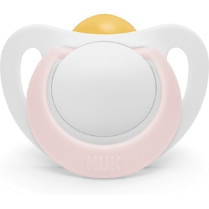 Nuk Каучукова залъгалка NUK - Star, 0-6 m + кутийка (10726069-Бяло/Розово)