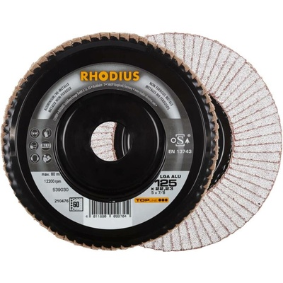RHODIUS Lamelový brusný kotouč LGA ALU 125 x 22,23 P60 TOPline 210476