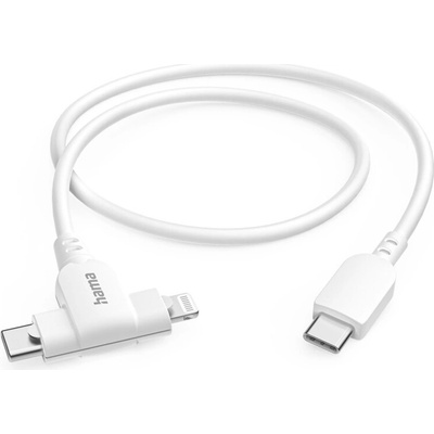 Hama 00201722 Nabíjací 2 v 1 USB-C - USB-C alebo Lightning MFI 1,5m, bílý