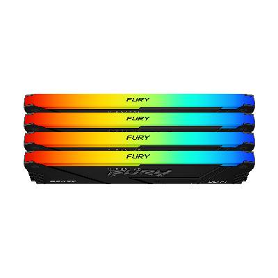 Памет Kingston FURY Beast Black RGB 64GB(4x16GB) DDR4 3200MHz CL16 (V29838)