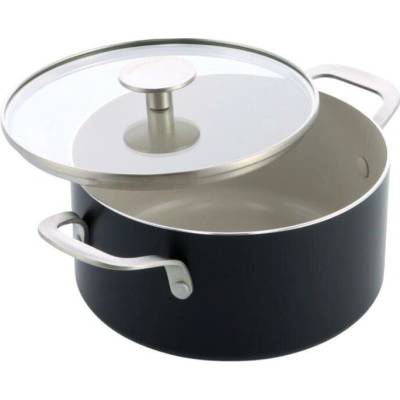 KitchenAid hrnec s poklicí aluminium s keramickým nepřilnavým povrchem 24cm černá matná CC010162-001