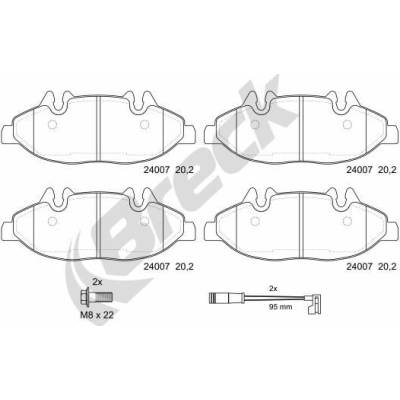 Sada brzdových platničiek kotúčovej brzdy BRECK 24007 00 703 00