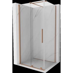 Mexen Velar плъзгаща се душ кабина 110 x 90 см, прозрачна, четкана мед (871-110-090-01-65)