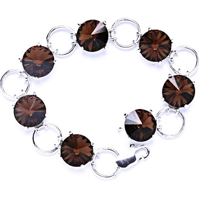 Čištín stříbrný s krystaly Swarovski Rivoli Smoked topaz R 1188