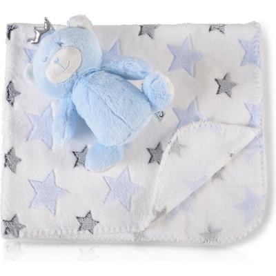 Moni Бебешко одеяло 90/75 cm с играчка Blue Bear (3800146267544)