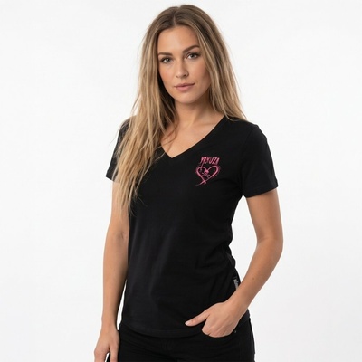Yakuza Heart Curved V Neck Basic T-Shirt schwarz