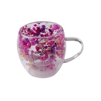 CupHup Стъклена термо чаша CupHup Passion Flower с двойно дъно, Dreamthorn (02-01)