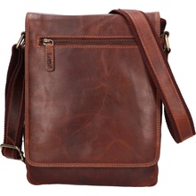 Lagen pánská kožená crossbody taška LG-655 BRN