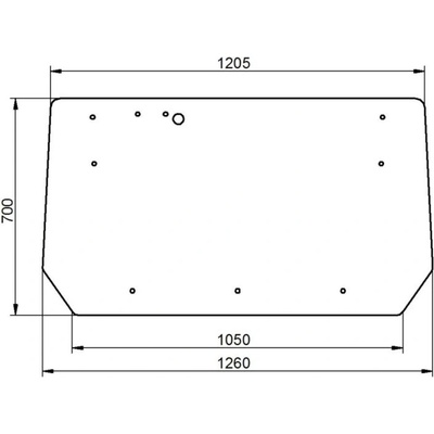 53.369.201 Sklo zadní kouřové - madlo 3 díry rozteč 800mm 700x1263x6