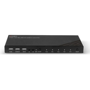 Lindy KVM суич 4 порта HDMI 4K60, USB 2.0 и аудио, Lindy 32810 (32810)