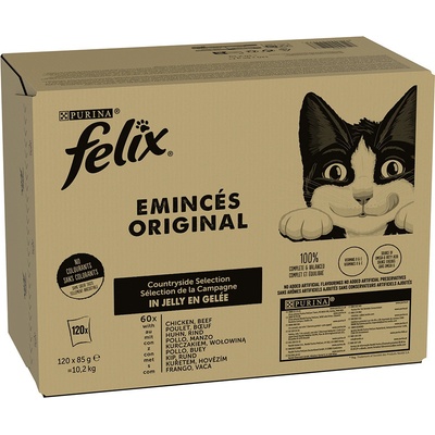 Felix Classic Pouches hovězí a kuřecí 120 x 85 g