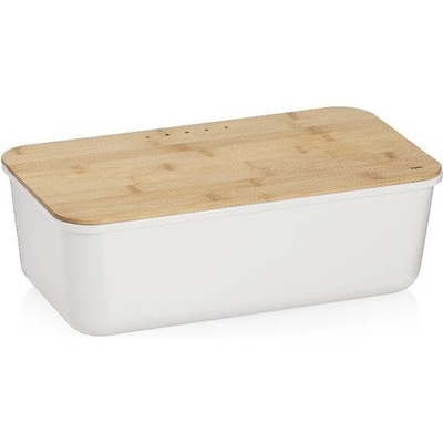 KELA Chlebník Apart plast / dřevo bílá KL-12638