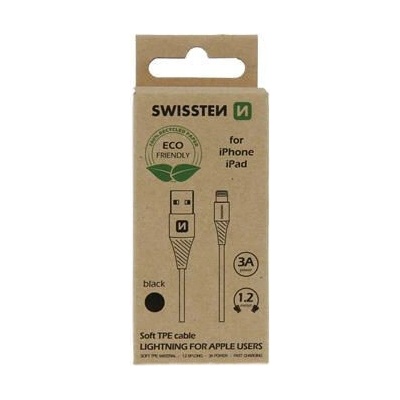 Swissten 71502300ECO dátový USB - LIGHTNING, 1,2m, černý