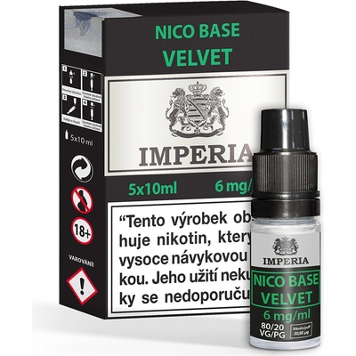 Nikotinová báze Imperia Velvet (20/80): 5x10ml / 6mg