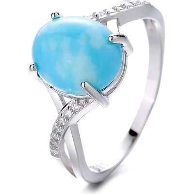 DELIS Пръстен от сребро 925, jw1310, елегантен дизайн със син камък, с родиево покритие (jw1310)