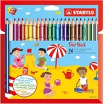 STABILO Комплект цветни моливи, Stabilo, TRIO thick ергономични, 24 цвята + острилка (ST203/2-24)