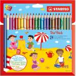 STABILO Комплект цветни моливи, Stabilo, TRIO thick ергономични ST203/2-24, 24 цвята + острилка (ST203/2-24)