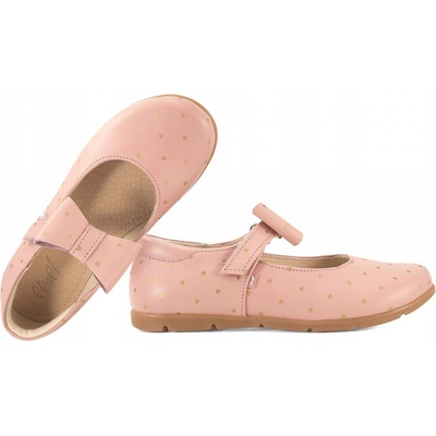 Emel e2703f dívčí balerínky kožené polobotky srdce lososová